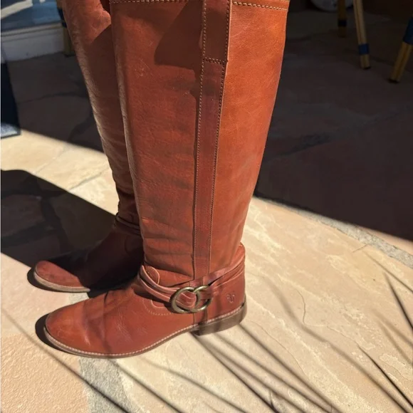 Frye Melissa Tan Leather Boots - Picture 2 of 6